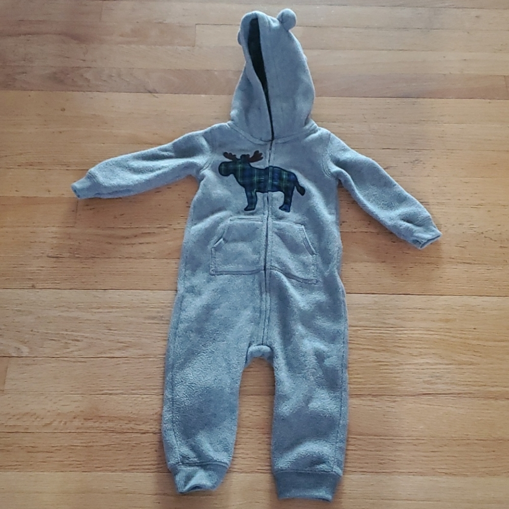 Carter's Fleece 1 Piece Hooded Outfit, 18 Months